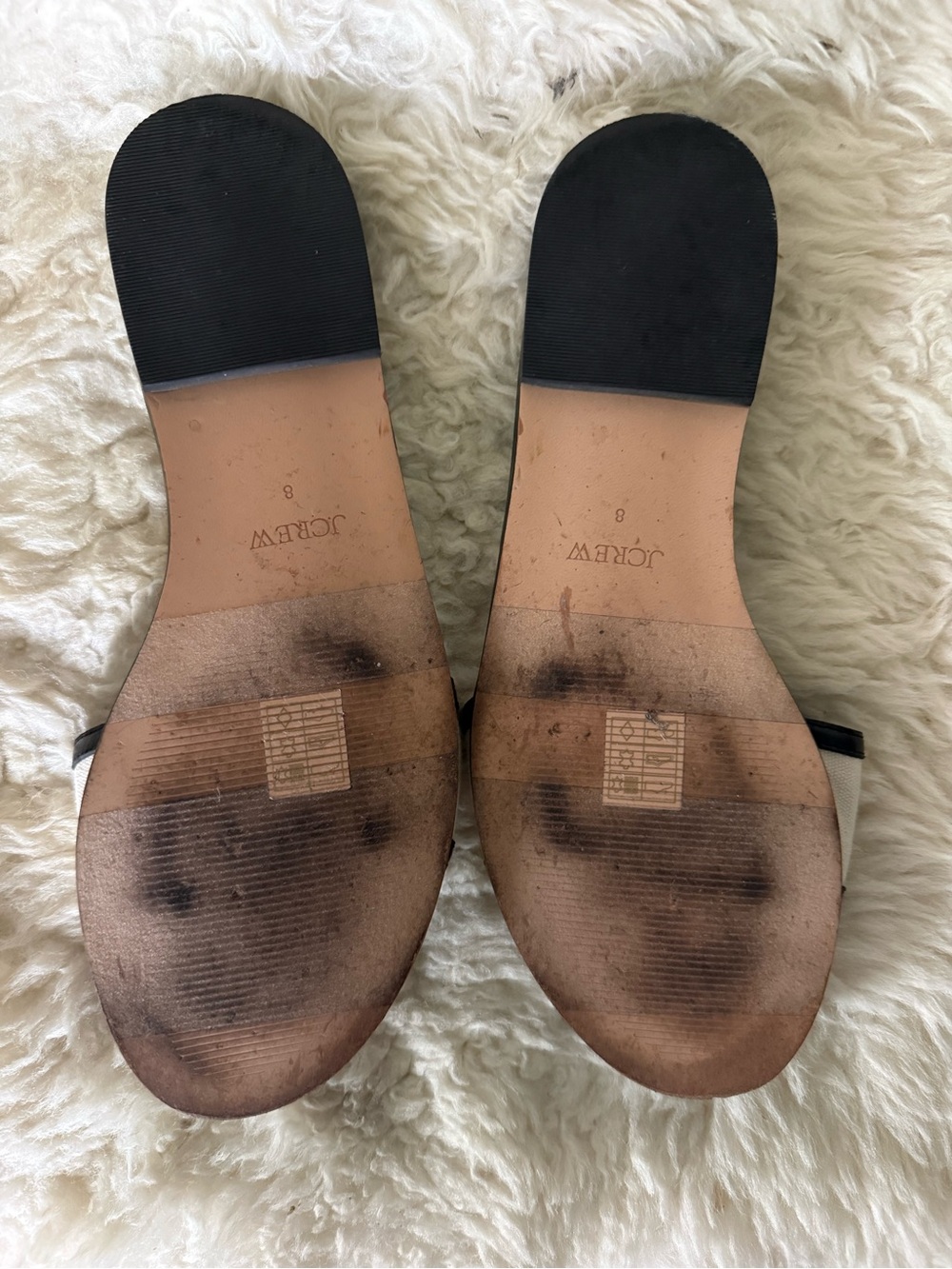 J. Crew Georgina Black leather and canvas Slide Sandals - Picture 4 of 4